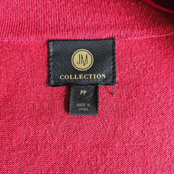 JM COLLECTION Garnet / Maroon Women's Long Cardigan Sweater, Size Petite Petite - Picture 8 of 10